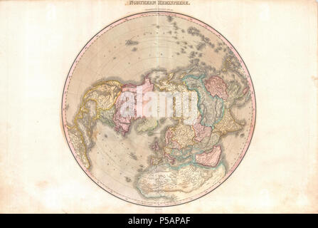 1818 Pinkerton Karte der nördlichen Hemisphäre (Nordpol, Arktis) - Geographicus - NorthernHemisphere - Pinkerton-1818. Stockfoto