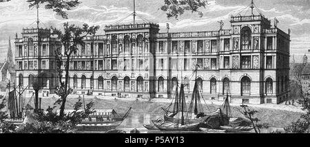 489 Kunstakademie Düsseldorf, erbaut von 1875 bis 1879 von Hermann Riffart, Ansicht Stockfoto