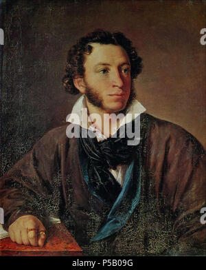 N/A. Englisch: Wassili Tropinin. Portrait von Alexander Puschkin. 1827. Öl auf Leinwand. :. . . . . . 1827.,,, 68,2 55,8. (,-..,-). 1827. Wassili Tropinin (1776 - 1857) Alternative Namen Englisch: Wassili Tropinin: Andreyevich, Beschreibung russische Maler Geburtsdatum / Tod 30 März 1776 16. Mai 1857 Ort der Geburt / Todes Guberniya Korpovo Dorf, Novgorod Moskau Standort Moskau, Sankt Petersburg Authority control: Q 434561 VIAF: 59886509 ISNI: 0000 0000 8139 7206 ULAN: 500025606 LCCN: n 83035723 WGA:, Wassili TROPININ Andreyevich WorldCat 80 AleksandrPushkin Stockfoto