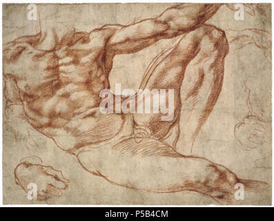 N/A. Studie für Adam. Rote Kreide, 19,3 x 25,9 cm. ca. 1510. Michelangelo (1475 - 1564) Alternative Namen Michelangelo di Lodovico Buonarroti Simoni Beschreibung italienischer Maler, Bildhauer, Architekt, Dichter und Erfinder Geburtsdatum / Tod vom 6. März 1475 18. Februar 1564 Ort der Geburt / Todes Caprese Michelangelo Rome Arbeit Periode von 1487 bis 1564 Standort Florenz (1487-1494), Bologna (1494-1496), Rom (1496-1501), Florenz (1501-1505), Rom (1505-1506), Florenz (1506-1508), Rom (1508-1516), Florenz (1516-September 1529), Venedig (September 1529 - November 1529), Florenz (N Stockfoto