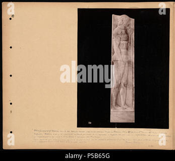 N/A. Englisch: BPLDC Art.Nr.: 08 04 000437 Seite Titel: Bas-Relief der Griechischen männlich Sammlung: Tupper Scrapbooks Collection Album: Band 3: Athen. Call Art.Nr.: 4098B104 v3 (s. 54) Creator: Tupper, William Vaughn Genre: Scrapbooks; Albumen prints Umfang: 1 Foto auf Seite montiert: albumen; Seite 33 x 39 cm. Beschreibung: Scrapbook Seite enthält ein Foto von einem Flachrelief eines Griechischen männlich, mit den Informationen des Museum über Stück beschriftet. Transkription: Tele funeraire d'Aristion trouvé en Attique, exposée jusqu'en ces temps au Thesion demiers. Elle eine èté Faite au 6 mich av J.C. siecle Stockfoto