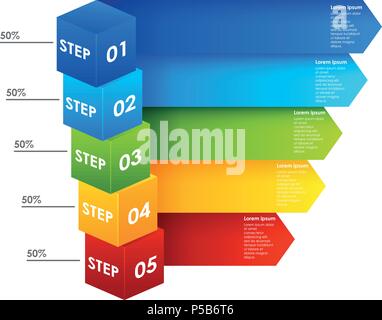 Eine bunte Informationen Schritte Abbildung Stock Vektor
