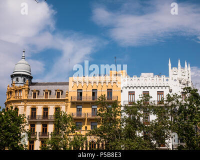 Zweifarbige Palace in der Nähe der Post in Valencia, Spanien Stockfoto