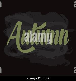 Das Wort Herbst ist in Grüne Kreide auf dem Verwaltungsrat einer Schule geschrieben Stock Vektor