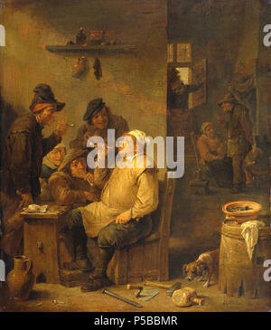 Maurer Rauchen eine Leitung 1630 - 1660. N/A 416 David Teniers-De rokende metselaar Stockfoto