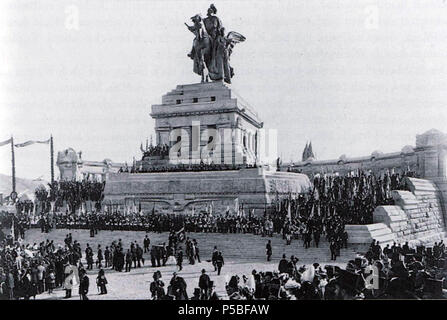 N/A. Englisch: Einweihung der Kaiser-Wilhelm-I.-Denkmal am Deutschen Eck in Koblenz English: Einweihung des Kaiser-Wilhelm-I.-Denkmals am Deutschen Eck in Koblenz. 31. August 1897. Unbekannt 498 Einweihnung Deutsches Eck Koblenz 1897 Stockfoto