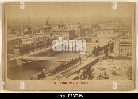 N/A. Panorama de Paris. [Avec Le Nouvel Hôtel-Dieu en voie d'achèvement; il Sera ouvert en 1878]. ca. 1875. Ernest Ladrey 523 Ernest Ladrey, Panorama de Paris, um 1875 Stockfoto