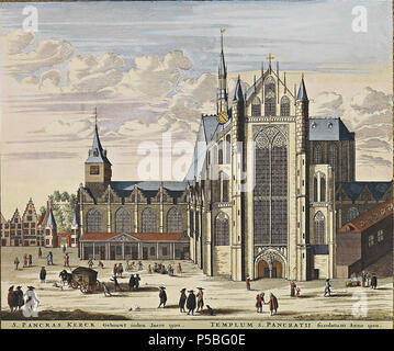 Latina: Theatrum Urbium ichnographicum omnium et oppidorum praecipuorum Belgicarum XVII Provinciarum peraccurate delineatarum. Nederlands: Perfekte aftekeningen der steden van de XVII Nederlandsche Provincien im Platte gronden Français: Le Theater des Plans de toutes les Villes qui sind situéez dans les XVII Provinzen du Pays Bas parfaictement déseignéez. Nederlands: St Pancraskerk van Leiden uit het Stedenboek van Frederick de Wit. . Ca. 1698. Frederik de Wit (1630 - 1706) Alternative Namen Frederic, Frederik, Frederico, Fredericus; De Witt, De Widt. Beschreibung niederländischer Kartograph Stockfoto