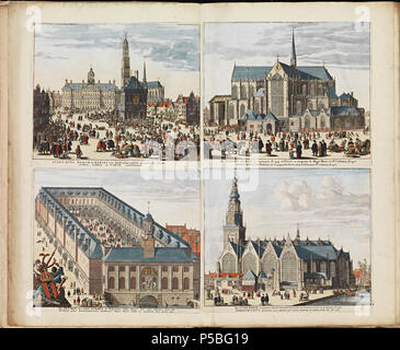 Latina: Theatrum Urbium ichnographicum omnium et oppidorum praecipuorum Belgicarum XVII Provinciarum peraccurate delineatarum. Nederlands: Perfekte aftekeningen der steden van de XVII Nederlandsche Provincien im Platte gronden Français: Le Theater des Plans de toutes les Villes qui sind situéez dans les XVII Provinzen du Pays Bas parfaictement déseignéez. Nederlands: Plaat "pl 018 d'(Amsterdam, Oude Kerk) uit het Stedenboek van Frederick de Wit. Englisch: Platte "pl 018 d'(Amsterdam, Oude Kerk) vom Stedenboek (citybook) von Frederick de Wit. . Ca. 1698. N/A 145 Atlas de Wit 1698-pl018 d-Amste Stockfoto