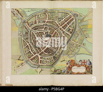 Latina: Theatrum Urbium ichnographicum omnium et oppidorum praecipuorum Belgicarum XVII Provinciarum peraccurate delineatarum. Nederlands: Perfekte aftekeningen der steden van de XVII Nederlandsche Provincien im Platte gronden Français: Le Theater des Plans de toutes les Villes qui sind situéez dans les XVII Provinzen du Pays Bas parfaictement déseignéez. Nederlands: Plaat "PL045" (Amersfoort) uit het Stedenboek van Frederick de Wit. Englisch: Platte "PL045" (Amersfoort) vom Stedenboek (citybook) von Frederick de Wit. . Ca. 1698. N/A 145 Atlas de Wit 1698-pl045 - Amersfoort - KB PPN 145205088 Stockfoto