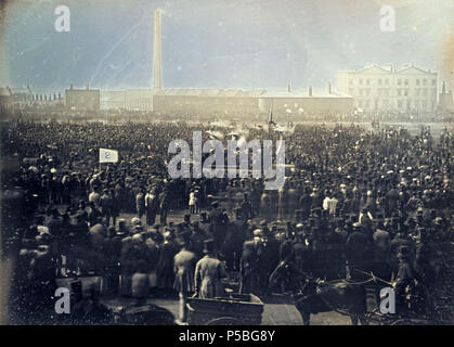 N/A. Die großen Charttechnischen Besprechung auf Kennington Common, April 10, 1848, Foto von William Kilburn. Schwarz-weiß Foto mit der angewandten Farbe. Original im Schloss Windsor. Hochauflösende Version hier. April 10, 1848; 27. September 2010 (nach EXIF-Daten). William Edward Kilburn 332 charttechnischen Besprechung, Kennington Common Stockfoto