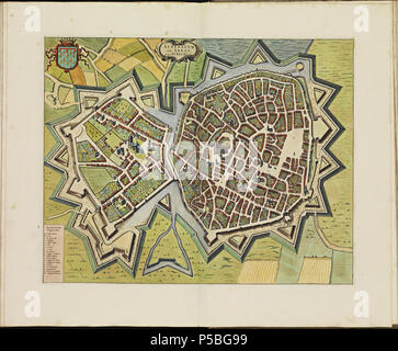 Latina: Theatrum Urbium ichnographicum omnium et oppidorum praecipuorum Belgicarum XVII Provinciarum peraccurate delineatarum. Nederlands: Perfekte aftekeningen der steden van de XVII Nederlandsche Provincien im Platte gronden Français: Le Theater des Plans de toutes les Villes qui sind situéez dans les XVII Provinzen du Pays Bas parfaictement déseignéez. Nederlands: Plaat "PL085" (Atrecht (Arras)) uit het Stedenboek van Frederick de Wit. Englisch: Platte "PL085" (Atrecht (Arras)) aus dem Stedenboek (citybook) von Frederick de Wit. . Ca. 1698. N/A 145 Atlas de Wit 1698-pl085 - Atrecht (Arras) - KB Stockfoto