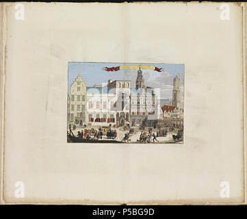 Latina: Theatrum Urbium ichnographicum omnium et oppidorum praecipuorum Belgicarum XVII Provinciarum peraccurate delineatarum. Nederlands: Perfekte aftekeningen der steden van de XVII Nederlandsche Provincien im Platte gronden Français: Le Theater des Plans de toutes les Villes qui sind situéez dans les XVII Provinzen du Pays Bas parfaictement déseignéez. Nederlands: Plaat "pl 044 b'uit het Stedenboek van Frederick de Wit. Englisch: Platte "PL044b' aus dem Stedenboek (citybook) von Frederick de Wit. . Ca. 1698. N/A 145 Atlas de Wit 1698-PL044b-KB PPN 145205088 Stockfoto