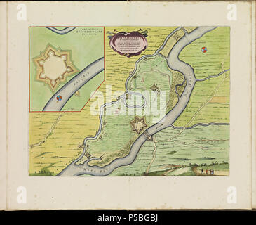 Latina: Theatrum Urbium ichnographicum omnium et oppidorum praecipuorum Belgicarum XVII Provinciarum peraccurate delineatarum. Nederlands: Perfekte aftekeningen der steden van de XVII Nederlandsche Provincien im Platte gronden Français: Le Theater des Plans de toutes les Villes qui sind situéez dans les XVII Provinzen du Pays Bas parfaictement déseignéez. Nederlands: Plaat "PL111" (Stevenswaard) uit het Stedenboek van Frederick de Wit. Englisch: Platte "PL111" (Stevenswaard) vom Stedenboek (citybook) von Frederick de Wit. . Ca. 1698. N/A 145 Atlas de Wit 1698-pl 111 - Stevenswaard-KB PPN 1452 Stockfoto