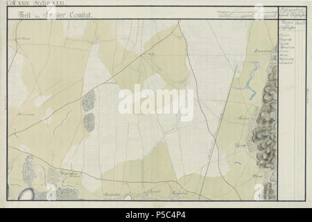 N/A. Englisch: Arad County, 1782-85. Josephinische Landesaufnahme s. 24-31 Român: Harta Iosefin eine Comitatului Arad, 1782-85. Josephinische Landesaufnahme s. 24-31. zwischen 1782 und 1785. Historische Militärkarte der österreichisch-ungarischen Monarchie 116 Arad Josephinische Landesaufnahme pg 24-31 Stockfoto