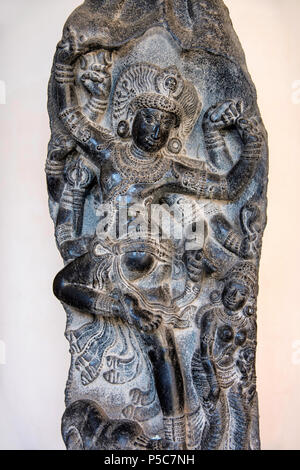 Stein Idol an der kunst-Galerie, Maratha Royal Palace Museum, Thanjavur, Tamil Nadu, Indien angezeigt Stockfoto