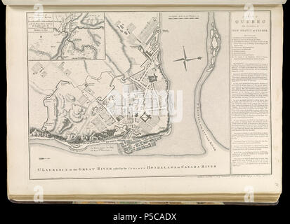 N/A. Englisch: ein Plan von Québec die Hauptstadt der Neuen Frankreich oder Kanada. Zoomen Sie in dieser Karte bei maps.bpl.org. Autor: Jefferys, Thomas Herausgeber: Jefferys, Thomas Datum: 1768 Ort: Québec (Québec) Abmessungen: 33 x 40 cm. Maßstab: [Ca. 1: 3.375] Bezug: LC-Karten von Nordamerika, 608 Signatur: G 1105. J4 1768. Die Karte: 9. Oktober 1758 veröffentlicht. Diese Wiedergabe: 24 Juni 2011 15:49. Die Karte: Von Thomas Jefferys, London diese Fortpflanzung: Veröffentlicht von Norman B. Leventhal Map Center 46 einen Plan von Quebec die Hauptstadt der Neuen Frankreich oder Kanada (18160885579 veröffentlicht) Stockfoto