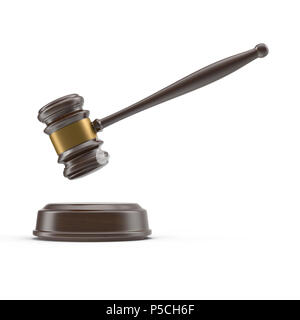 Hammer isoliert auf Weiss, 3D-Darstellung Stockfoto