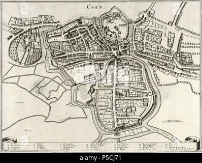 N/A. Français: Plan de Caen à la fin du XVIIesiècle. 1657. Matthäus Merian (1593 - 1650) Alternative Namen Matthäus Merian der Ältere; Matthaeus Merian; Matthias Merian Beschreibung Schweizer Kupferstich Kupferstecher und Verleger Geburtsdatum / Tod am 22. September 1593 vom 19. Juni 1650 Ort der Geburt / Todes Basel Bad Schwalbach Arbeitsort Schweiz (Zürich, Basel), in Frankreich (Nancy, Paris), Niederlande, Deutschland (Straßburg, Augsburg, Stuttgart, Oppenheim, Frankfurt) Kontrolle: Q 57968 VIAF: 32000392 ISNI: 0000 0001 2126 6236 ULAN: 500010137 50035966 LCCN: n NLA: 35706082 WorldCat 262 Caen 2 Stockfoto