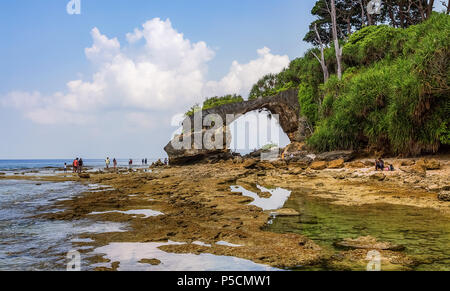 Natürliche Brücke Felsformation an Neil Island Beach Andaman Indien. Stockfoto