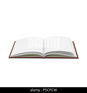 Open Journal auf Weiß. 3D-Darstellung Stockfoto