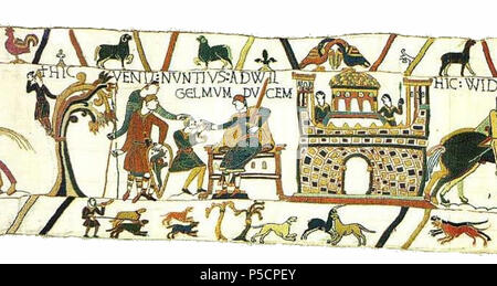 N/A. Englisch: Teppich von Bayeux Szene 12. 27. Oktober 2011. Bild auf der Website von Ulrich rauh. 179 BayeuxTapestryScene 12. Stockfoto