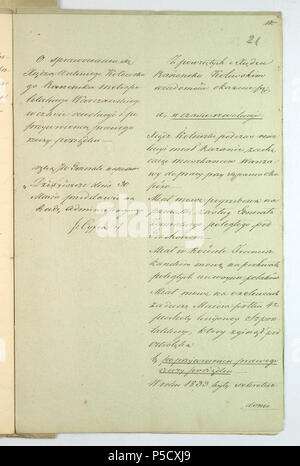 68 AGAD Zapiski sporządzone w Komisji Spraw Wewnętrznych Rządowej i Duchownych dotyczące patriotycznej postawy ks. Antoniego Kotowskiego 21. Stockfoto