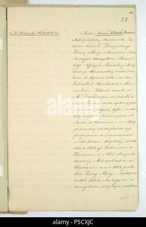 68 AGAD Zapiski sporządzone w Komisji Spraw Wewnętrznych Rządowej i Duchownych dotyczące patriotycznej postawy ks. Antoniego Kotowskiego 24. Stockfoto