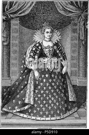 N/A. Englisch: Portrait von Marie de Medici. Holzschnitt. ca. 1874. Anonym (LEMARON), nach Frans Pourbus (II) 65 Nach Frans Pourbus (II) 001 Stockfoto