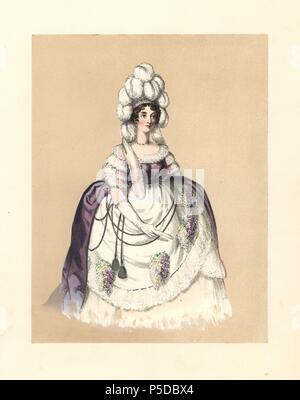 Dame im Reifen Kleid Frankreich 18. Jahrhundert Stockfoto, Bild