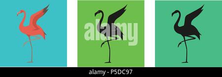 Flamingo Symbol Variation Stock Vektor