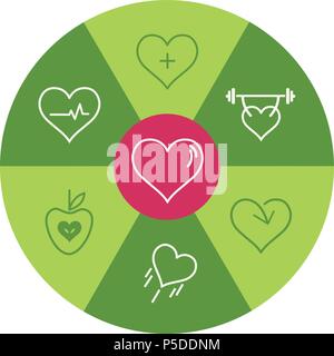 Gesundes Herz Symbol Rad Stock Vektor