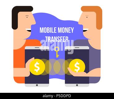 Mobile Money Transfer. Online Banking. Vector Illustration Stock Vektor