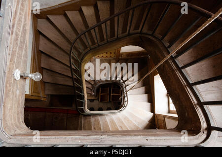 Blick über Wendeltreppe Stockfoto