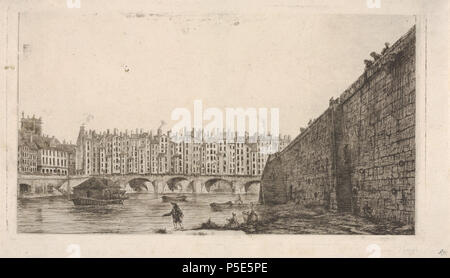 Le Pont-au-Änderung Vers 1784 1855. Nachdem Victor Jean Nicolle (Französisch, Paris 1754 - 1826 Paris) 328 Charles Meryon, Le Pont-au-Änderung Vers 1784, 1855 Stockfoto