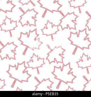 Neon Red maple leaf Dekoration Hintergrund Stock Vektor