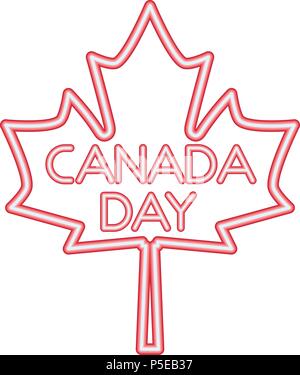 Tag Kanada maple leaf neon-Symbol Stock Vektor