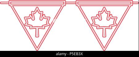 Kanada Tag neon Wimpelketten maple leaf Dekoration Stock Vektor