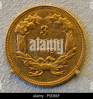 N/A. Englisch: Ausstellung im Bode-Museum, Berlin, Deutschland. Diese Arbeit ist in der Weil der Künstler vor mehr als 100 Jahren starb. Wurde die Fotografie im Museum ohne Einschränkung erlaubt. 12 November 2014, 09:13:01. Daderot 36 3 Dollar, Vereinigte Staaten von Amerika, 1872 - Bode-Museum - DSC 02637 Stockfoto