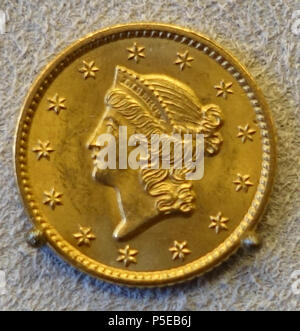 N/A. Englisch: Ausstellung im Bode-Museum, Berlin, Deutschland. Diese Arbeit ist in der Weil der Künstler vor mehr als 100 Jahren starb. Wurde die Fotografie im Museum ohne Einschränkung erlaubt. 12 November 2014, 09:13:07. Daderot 12 1 Dollar, Vereinigte Staaten von Amerika, 1849 - Bode-Museum - DSC 02639 Stockfoto