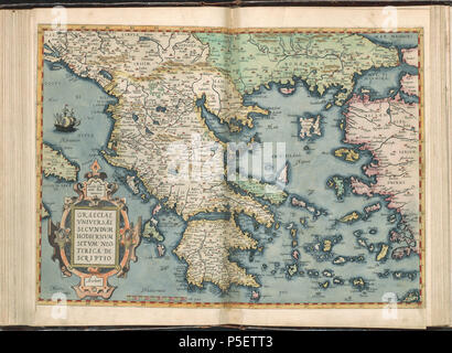 Latina: Theatrum Orbis Terrarum Nederlands: Theater, oft Toonneel des aerdt - bodems; waer inne te siene sijn de landt - Tafelen van de geheele weerelt: met een Corte verclaringe der seluer. . Nederlands: Plaat' 074 av-074 Br'uit de Atlas Ortelius van Abraham Ortelius. Oorspronkelijke druk ist uit 1571 aanvullingen uit 1573, 1579 en 1584. Zie voor de komplette Geschichte hier. Englisch: Platte' 074 av-074 br' aus dem Atlas von Ortelius, Abraham Ortelius. Originalausgabe von 1571 mit Ergänzungen von 1573, 1579 und 1584. Vollständige Beschreibung dieser Arbeit (in Niederländisch) finden Sie hier. . Zwischen 1571 ein Stockfoto