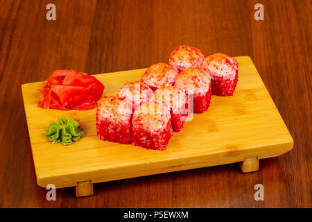 Gebackene Brötchen mit Krabbenfleisch Stockfoto