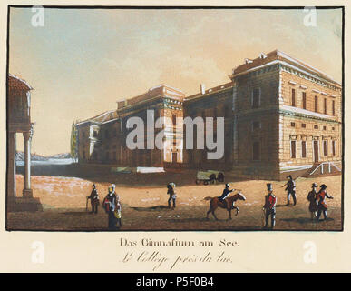 307 CH-NB-Neuchâtel, von Nordosten, mit Randvignetten - Sammlung Gugelmann-GS-GUGE - ISENRING - A-6 img 10 Stockfoto