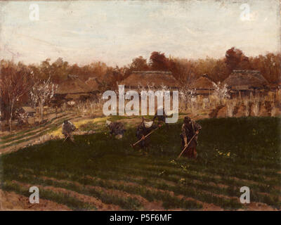 Spring Ridge. Deutsch: Frühling Ridge, von asai-Chu, Tokyo National Museum, Japan 日本語: 春畝 浅井忠筆. 1889. N/A142 Asai-chu Gemüse Stockfoto