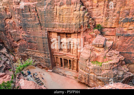 Luftaufnahme des Fiskus in der verlorenen Stadt Petra, Jordanien Stockfoto