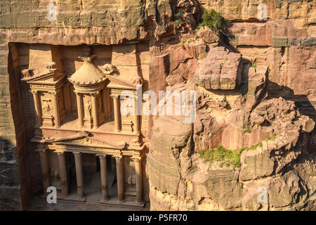 Luftaufnahme des Fiskus in der verlorenen Stadt Petra, Jordanien Stockfoto