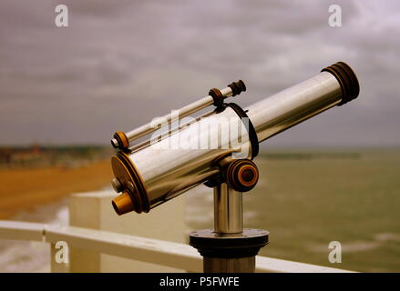 Turm Viewer Teleskop Strand von Scheveningen Niederlande Stockfoto