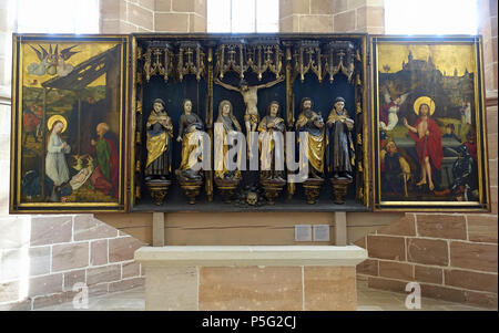 N/A. Englisch: Ausstellung im Germanischen Nationalmuseum Nürnberg, Deutschland. 23 Oktober 2016, 06:29:42. 88 Daderot Altar aus der Dominikanischen die Kirche St. Katharina, Nürnberg, vor 1468, Holz, polychrome, Vergoldungen, Ansicht 1 - Germanisches Nationalmuseum Nürnberg, Deutschland - DSC 02815 Stockfoto