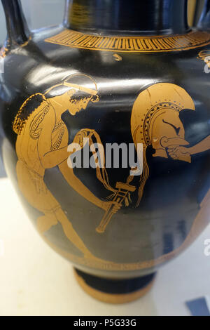 94 Amphoren mit jungen Athener verlassen für Krieg, Hermonax, Dachboden, C. 450 v. Chr., L504-Martin-von-Wagner-Museum - Würzburg, Deutschland - DSC 05820 Stockfoto