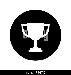 Trophy cup Symbol im schwarzen Kreis. Einfache Sieger Symbol im flachen Stil auf weißem Hintergrund einfach abstrakte Trophäe Symbol in Schwarz und Weiß Vektor isolierte i Stock Vektor